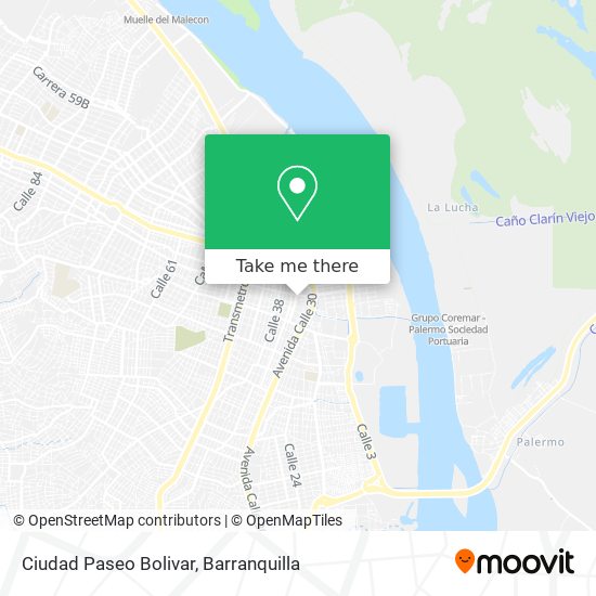 Ciudad Paseo Bolivar map