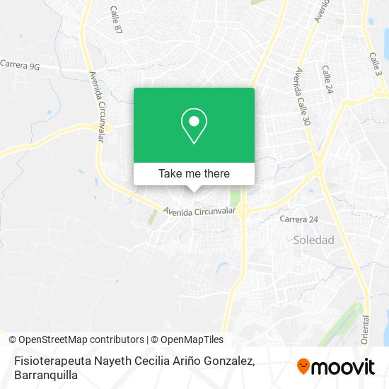 Mapa de Fisioterapeuta Nayeth Cecilia Ariño Gonzalez