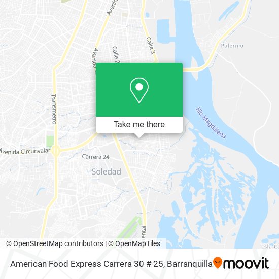 American Food Express Carrera 30 # 25 map