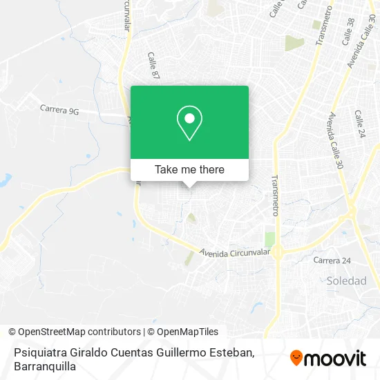 Mapa de Psiquiatra Giraldo Cuentas Guillermo Esteban