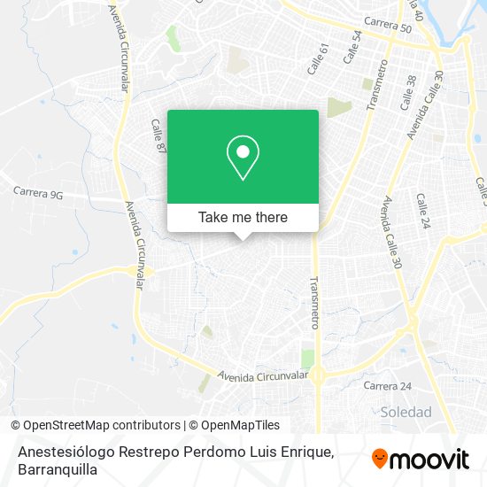 Anestesiólogo Restrepo Perdomo Luis Enrique map