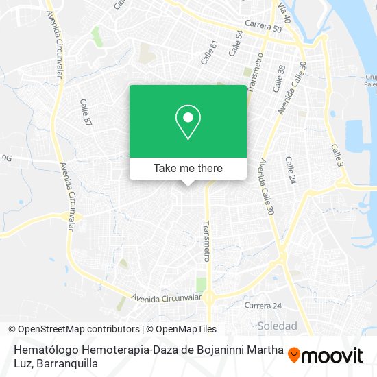 Hematólogo Hemoterapia-Daza de Bojaninni Martha Luz map