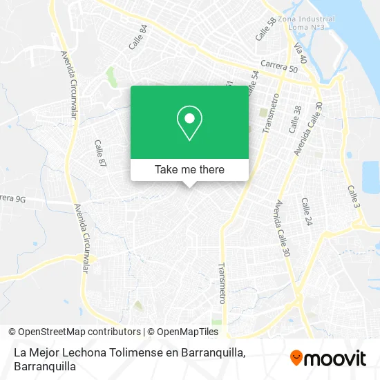 Mapa de La Mejor Lechona Tolimense en Barranquilla