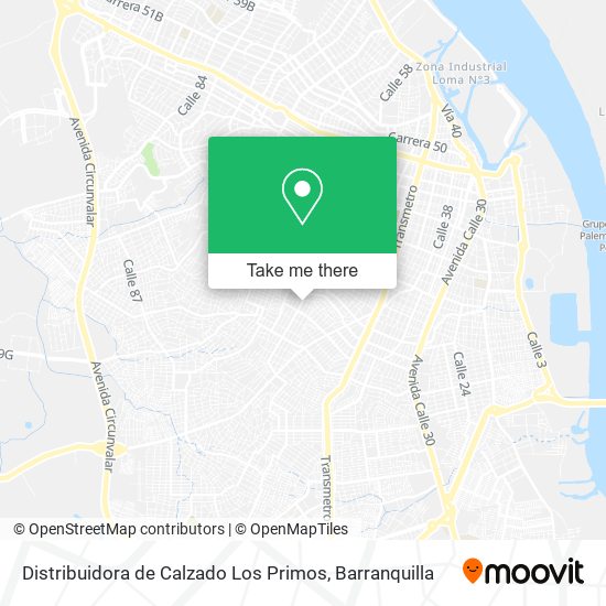 Distribuidora de Calzado Los Primos map