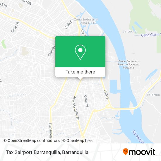 Taxi2airport Barranquilla map