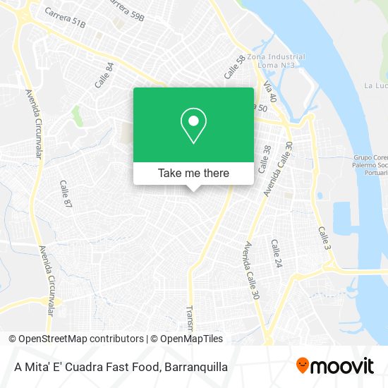 A Mita' E' Cuadra Fast Food map
