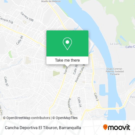 Mapa de Cancha Deportiva El Tiburon