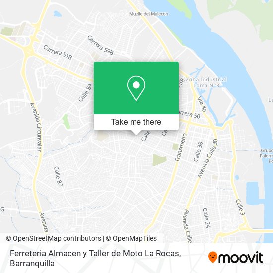 Ferreteria Almacen y Taller de Moto La Rocas map