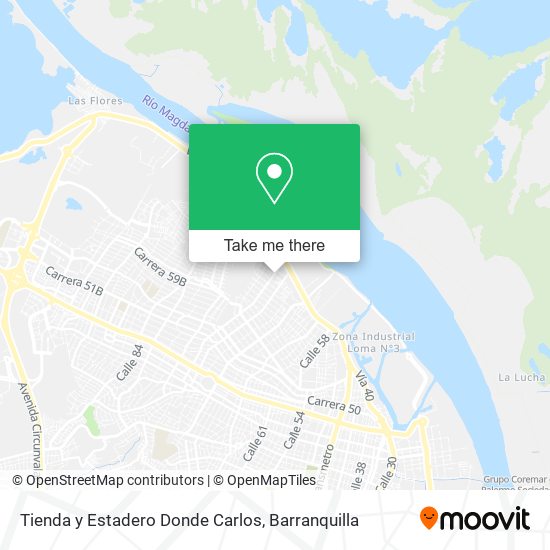 Mapa de Tienda y Estadero Donde Carlos