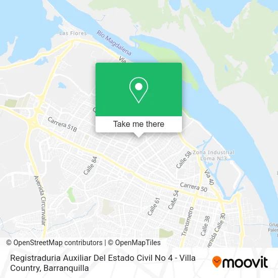 Registraduria Auxiliar Del Estado Civil No 4 - Villa Country map
