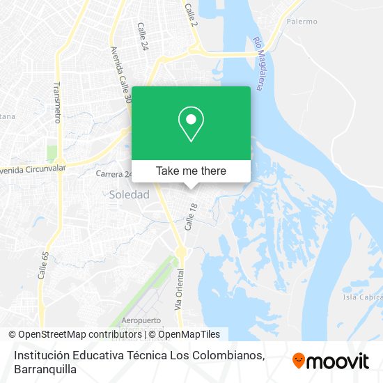 Mapa de Institución Educativa Técnica Los Colombianos