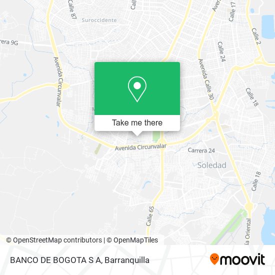 BANCO DE BOGOTA S A map
