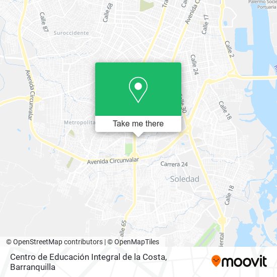 Mapa de Centro de Educación Integral de la Costa