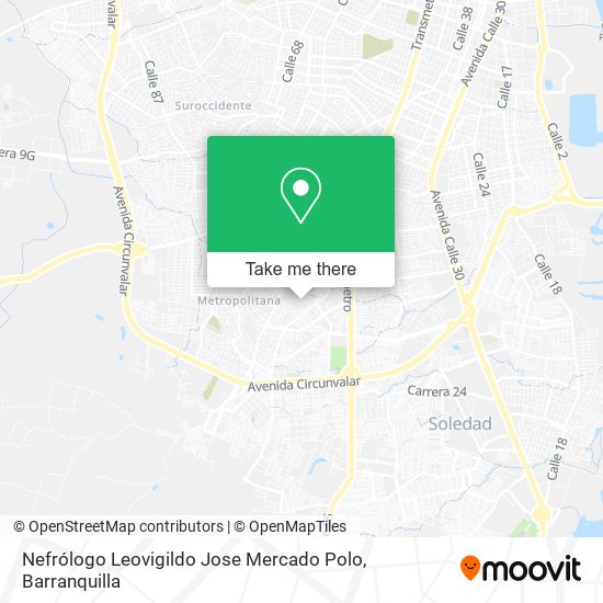 Nefrólogo Leovigildo Jose Mercado Polo map