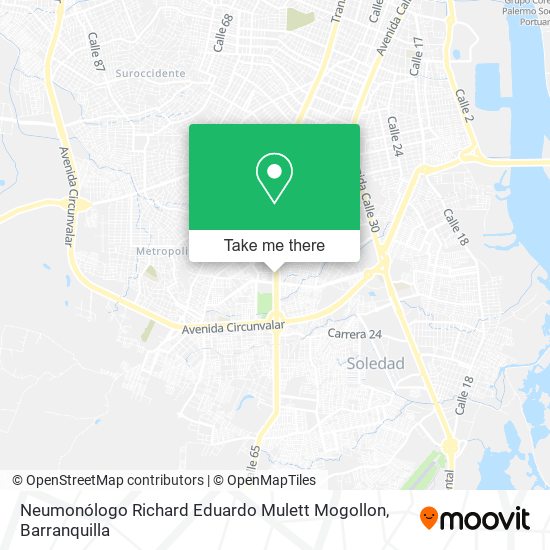 Mapa de Neumonólogo Richard Eduardo Mulett Mogollon