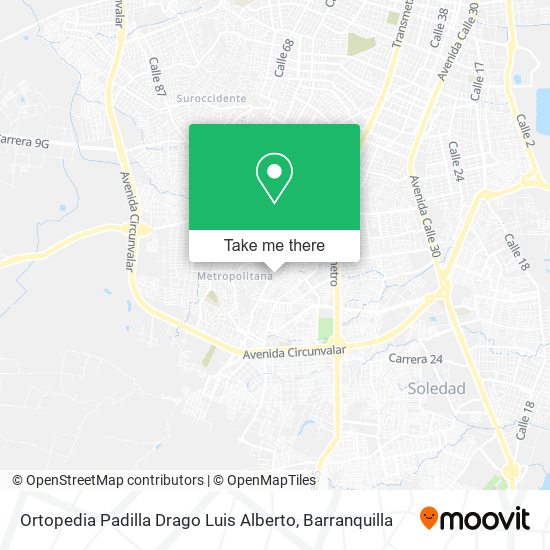 Ortopedia Padilla Drago Luis Alberto map