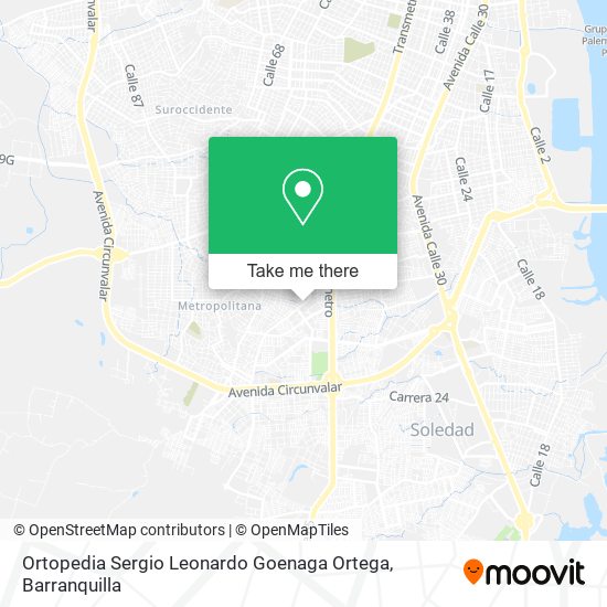 Ortopedia Sergio Leonardo Goenaga Ortega map