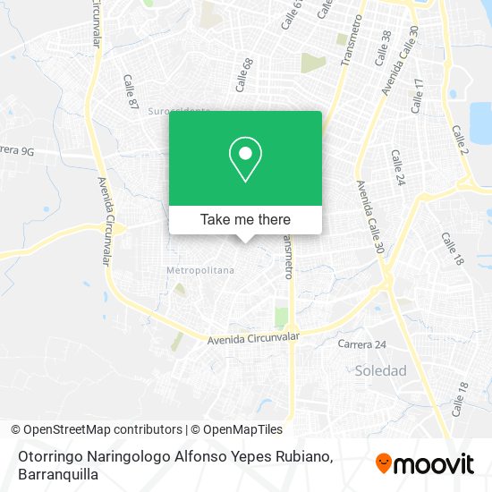 Otorringo Naringologo Alfonso Yepes Rubiano map