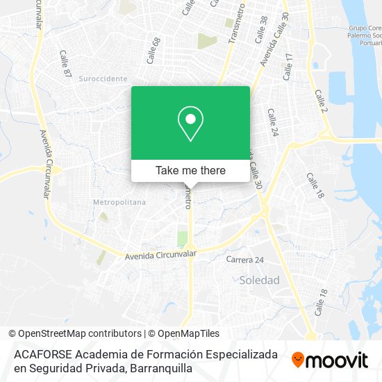 ACAFORSE Academia de Formación Especializada en Seguridad Privada map