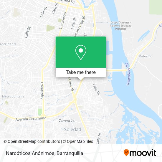 Narcóticos Anónimos map