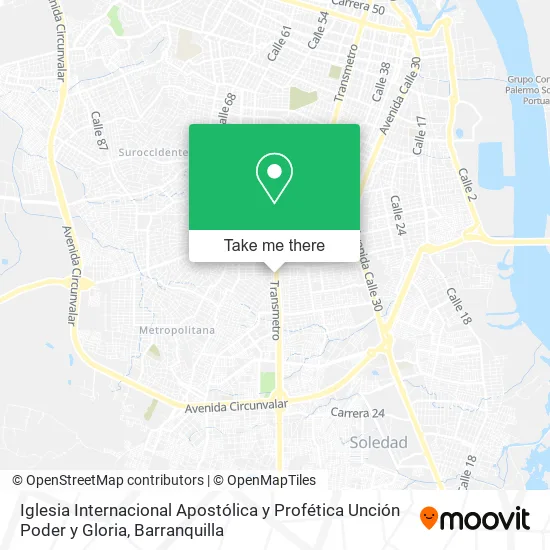 Mapa de Iglesia Internacional Apostólica y Profética Unción Poder y Gloria