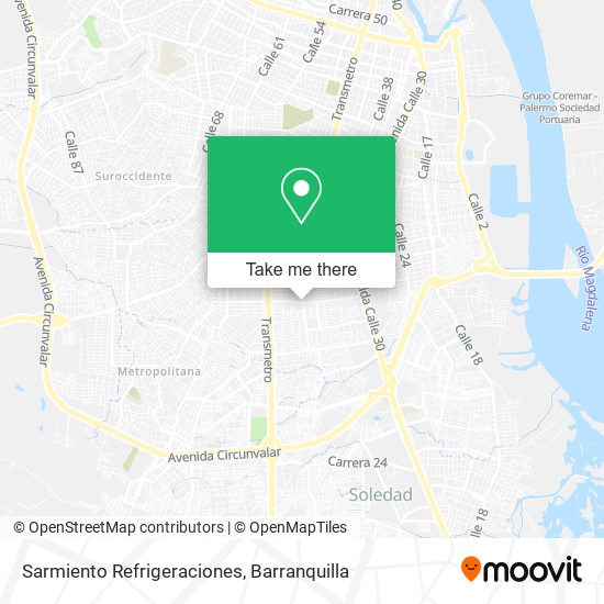 Sarmiento Refrigeraciones map