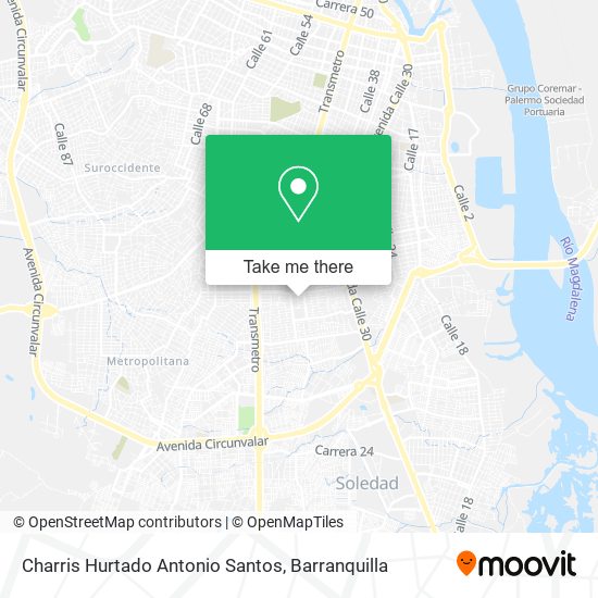 Charris Hurtado Antonio Santos map