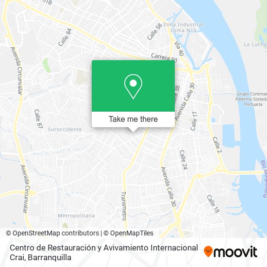 Mapa de Centro de Restauración y Avivamiento Internacional Crai