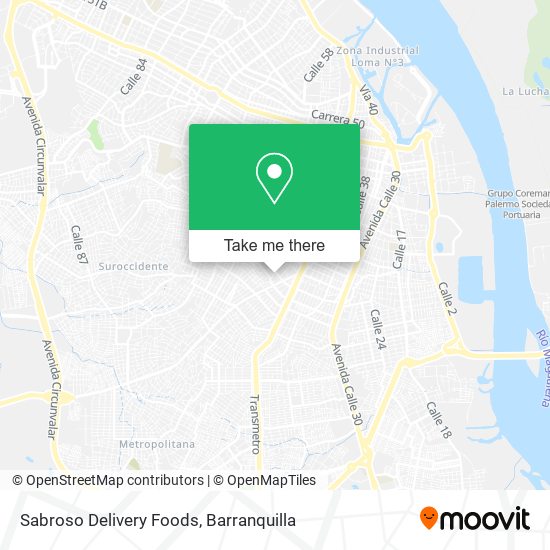 Mapa de Sabroso Delivery Foods