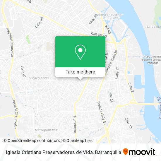 Mapa de Iglesia Cristiana Preservadores de Vida