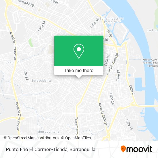 Punto Frío El Carmen-Tienda map