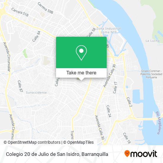 Mapa de Colegio 20 de Julio de San Isidro