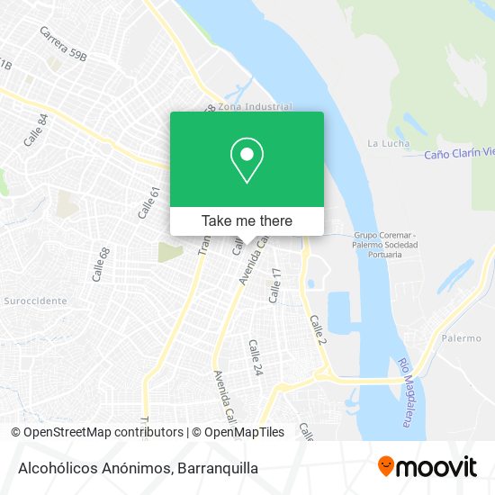 Alcohólicos Anónimos map