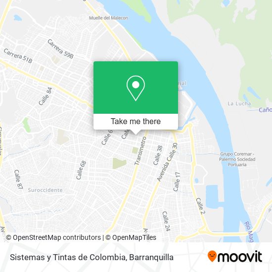 Sistemas y Tintas de Colombia map