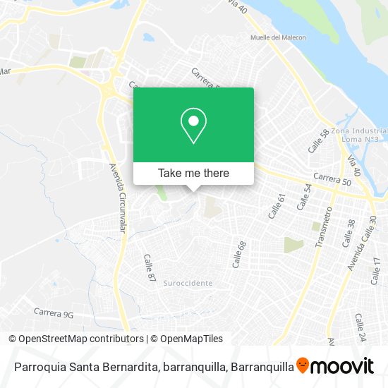 Mapa de Parroquia Santa Bernardita, barranquilla