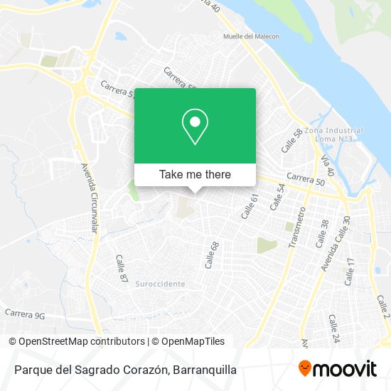 Parque del Sagrado Corazón map