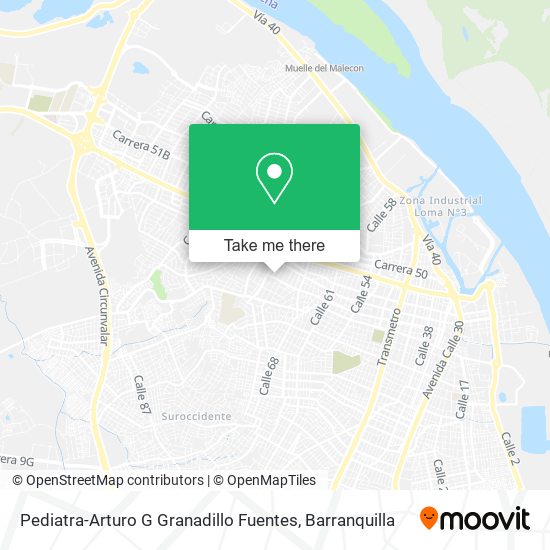 Pediatra-Arturo G Granadillo Fuentes map