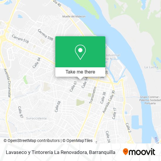 Mapa de Lavaseco y Tintorería La Renovadora