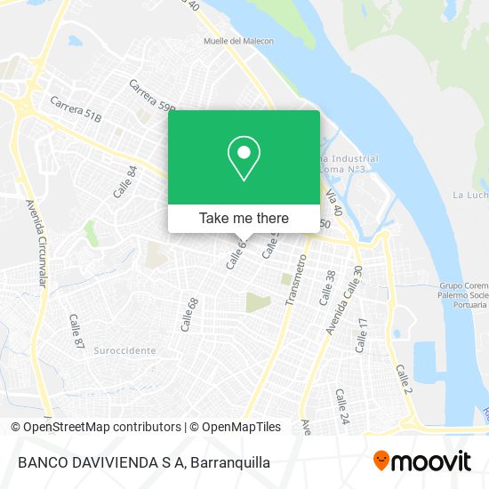Mapa de BANCO DAVIVIENDA S A