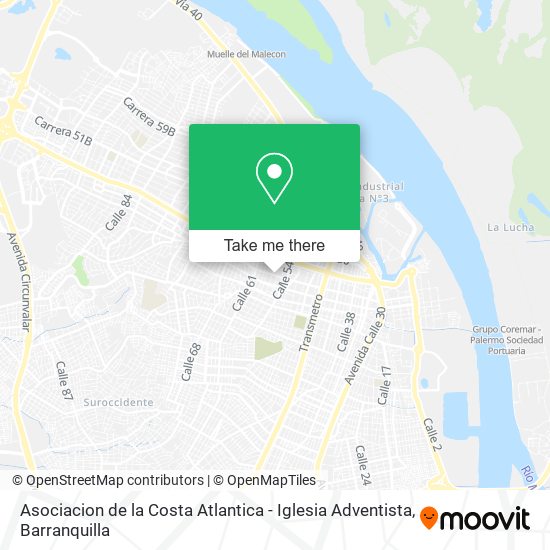 Mapa de Asociacion de la Costa Atlantica - Iglesia Adventista
