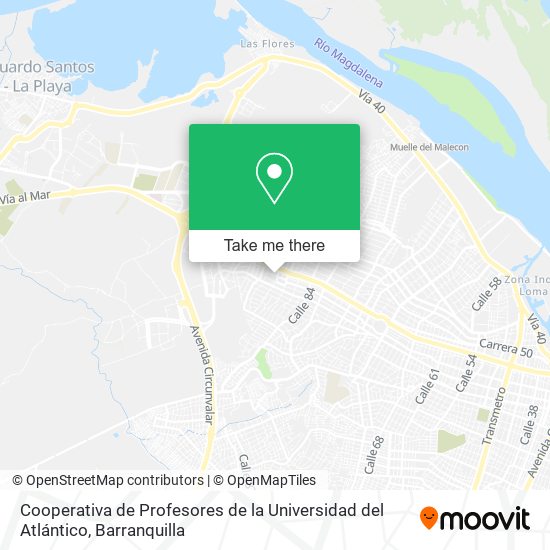 Mapa de Cooperativa de Profesores de la Universidad del Atlántico