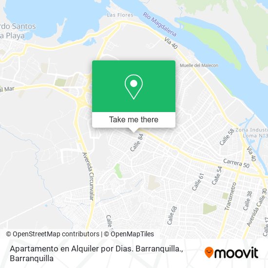 Mapa de Apartamento en Alquiler por Dias. Barranquilla.