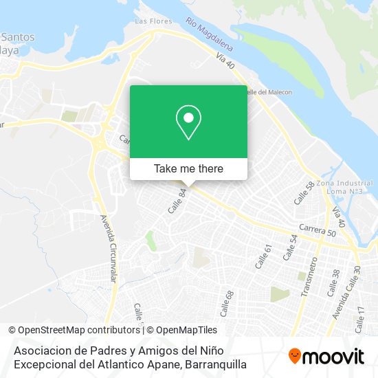 Asociacion de Padres y Amigos del Niño Excepcional del Atlantico Apane map