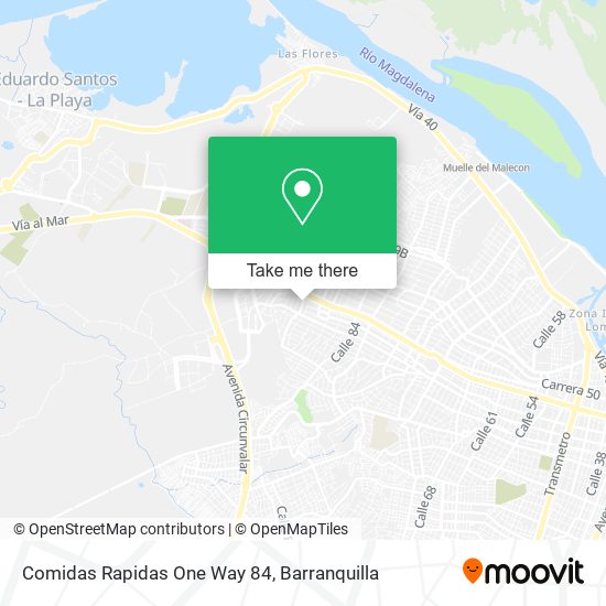 Mapa de Comidas Rapidas One Way 84