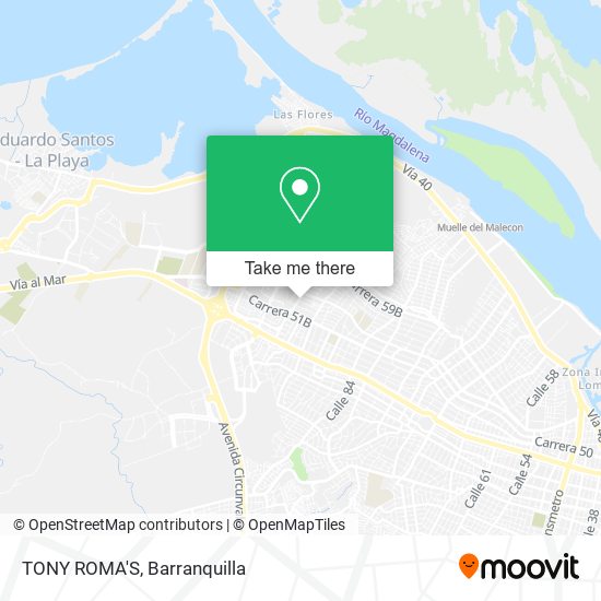 TONY ROMA'S map