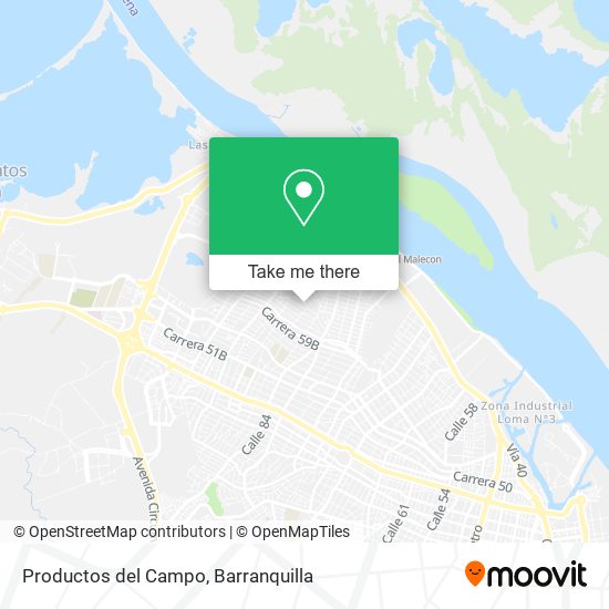 Productos del Campo map