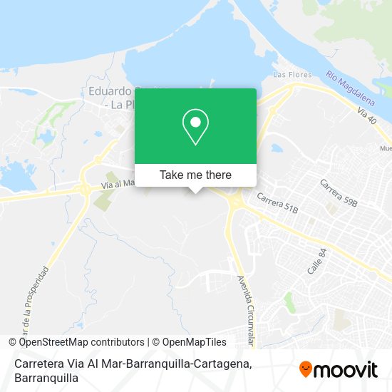 Mapa de Carretera Via Al Mar-Barranquilla-Cartagena