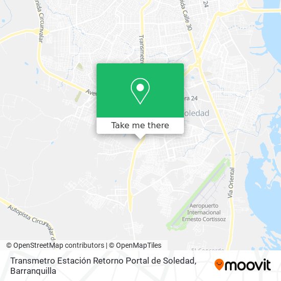 Transmetro Estación Retorno Portal de Soledad map