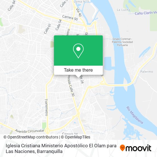 Mapa de Iglesia Cristiana Ministerio Apostólico El Olam para Las Naciones