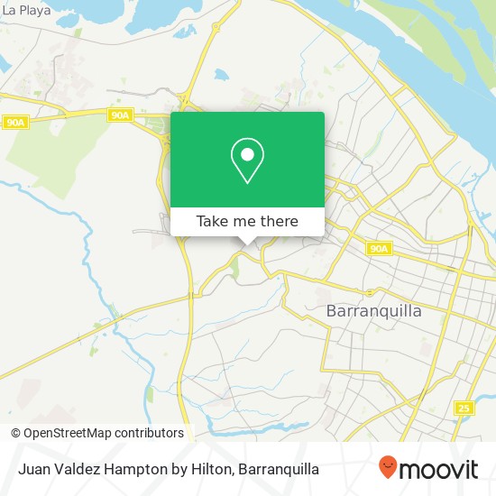 Mapa de Juan Valdez Hampton by Hilton